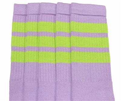 skatersocks Knee high Flower tube socks with Acid stripes