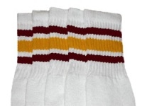 skatersocks Maroon-Gold striped knee high tube socks