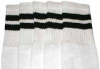 skatersocks Mid calf White tube socks with Black stripes