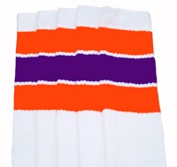 skatersocks Orange-Purple striped knee high tube socks
