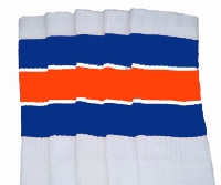 skatersocks Royal-Blue and Orange striped knee high tube socks
