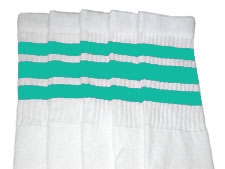 skatersocks Aqua striped knee high tube socks