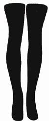 skatersocks Black tube socks thigh high