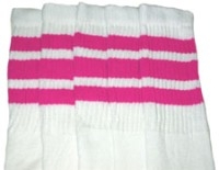 skatersocks Hot Pink striped knee high tube socks