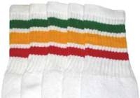 skatersocks Kids socks with Green-Gold-Red stripes