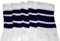 skatersocks Navy Blue striped knee high tube socks