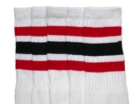 skatersocks Red-Black striped knee high tube socks