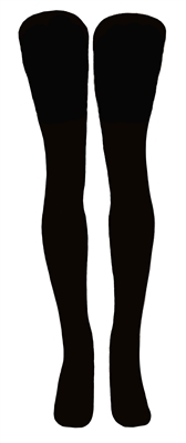 skatersocks Thigh high Solid Black tube socks