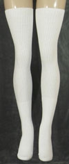 skatersocks White tube socks thigh high
