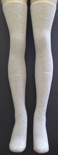 skatersocks Thigh high classic plain Solid Grey tube socks