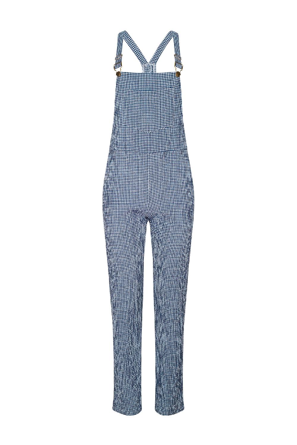 Skatïe Poppy Full Length Overalls In Blue Gingham – SKATIE
