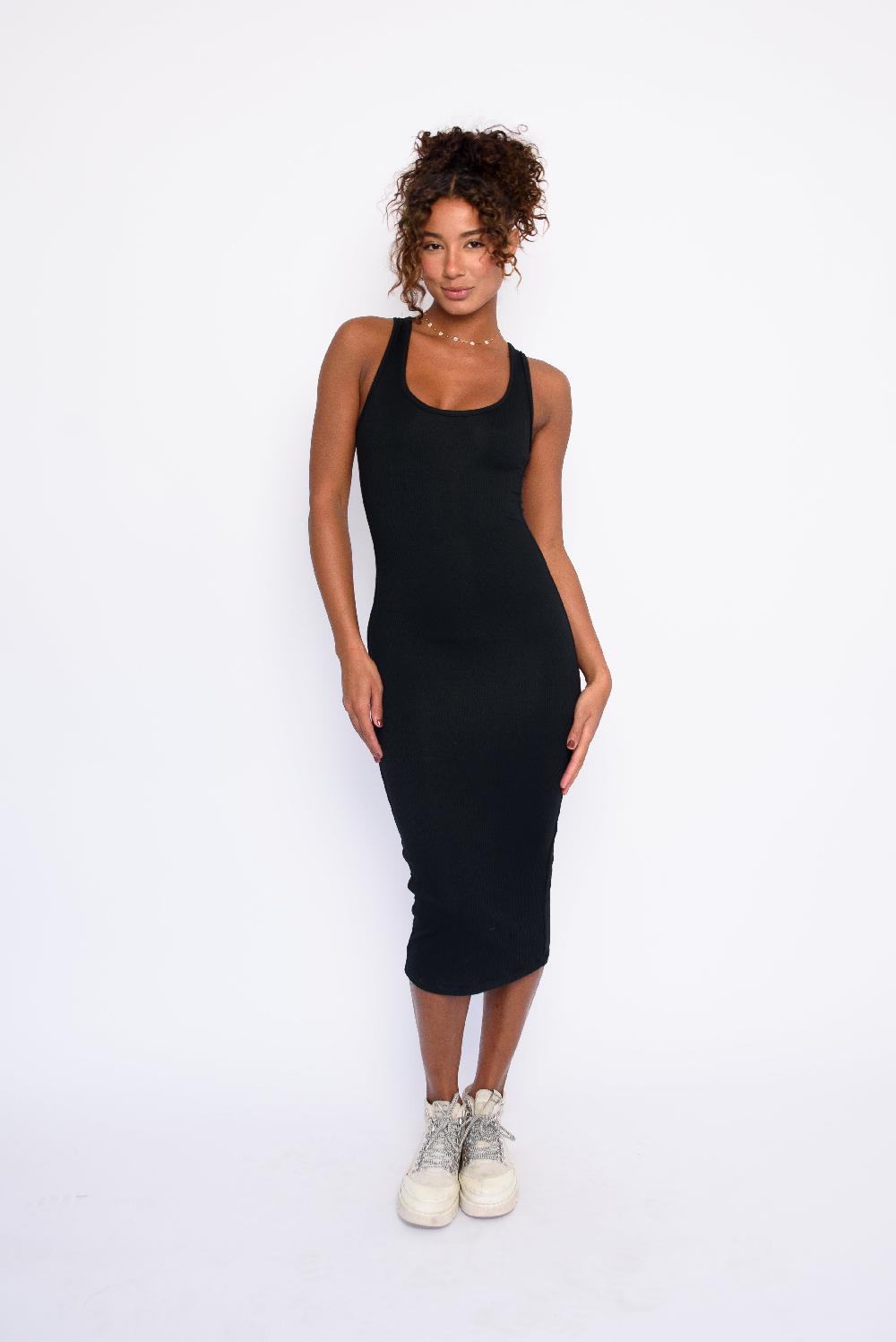 Skatïe Alex Dress Ribbed In Black – SKATIE