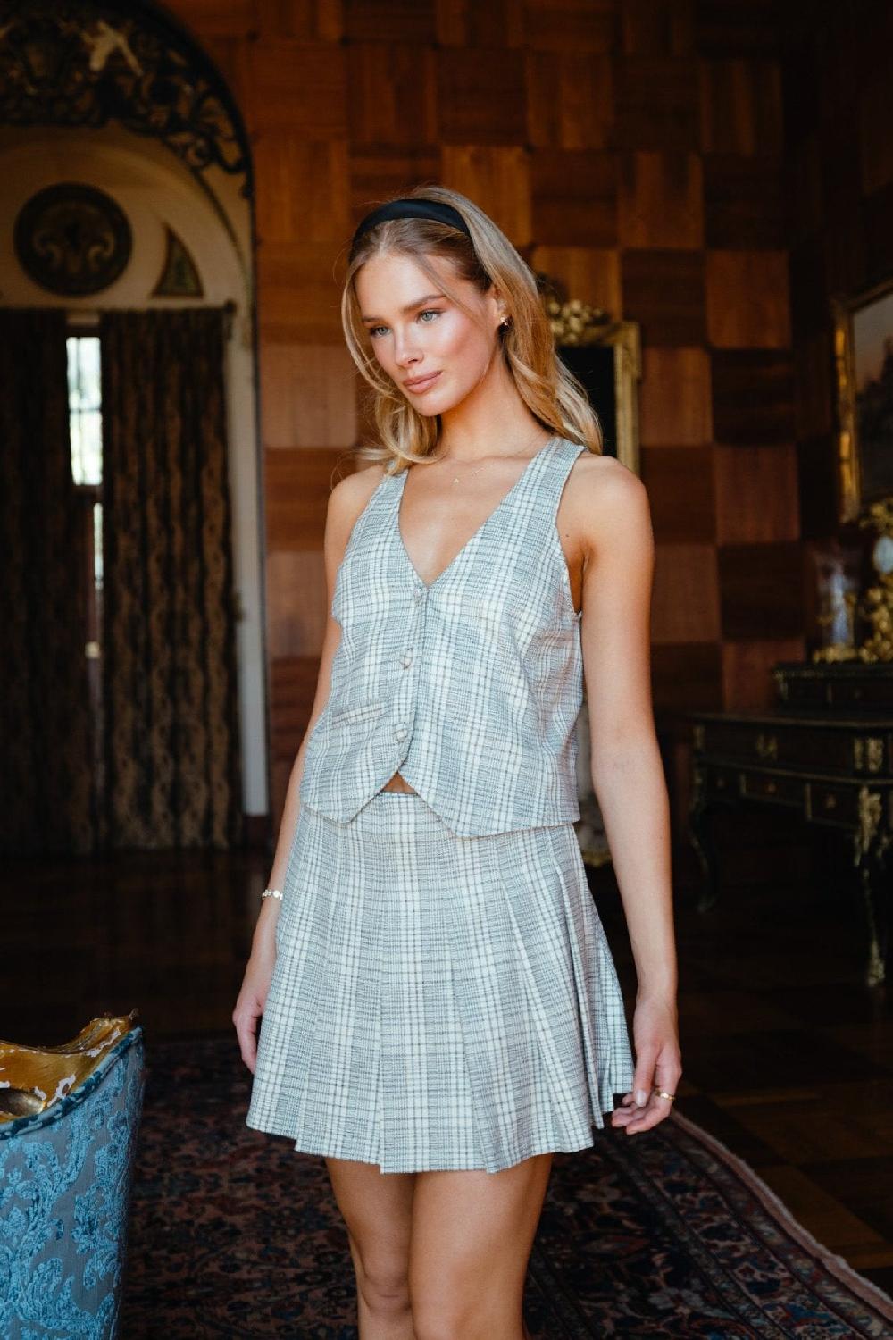 Skatïe Beau Vest Plaid In Kensington – SKATIE