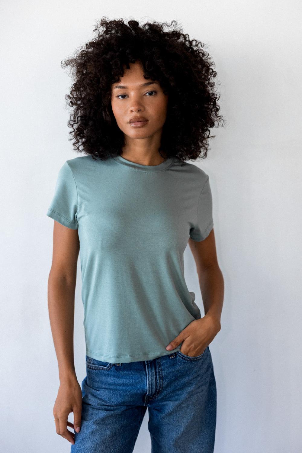 Skatïe Bestie Tee Jersey In Sage – SKATIE