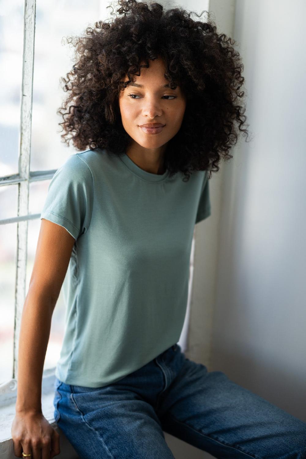 Skatïe Bestie Tee Jersey In Sage – SKATIE