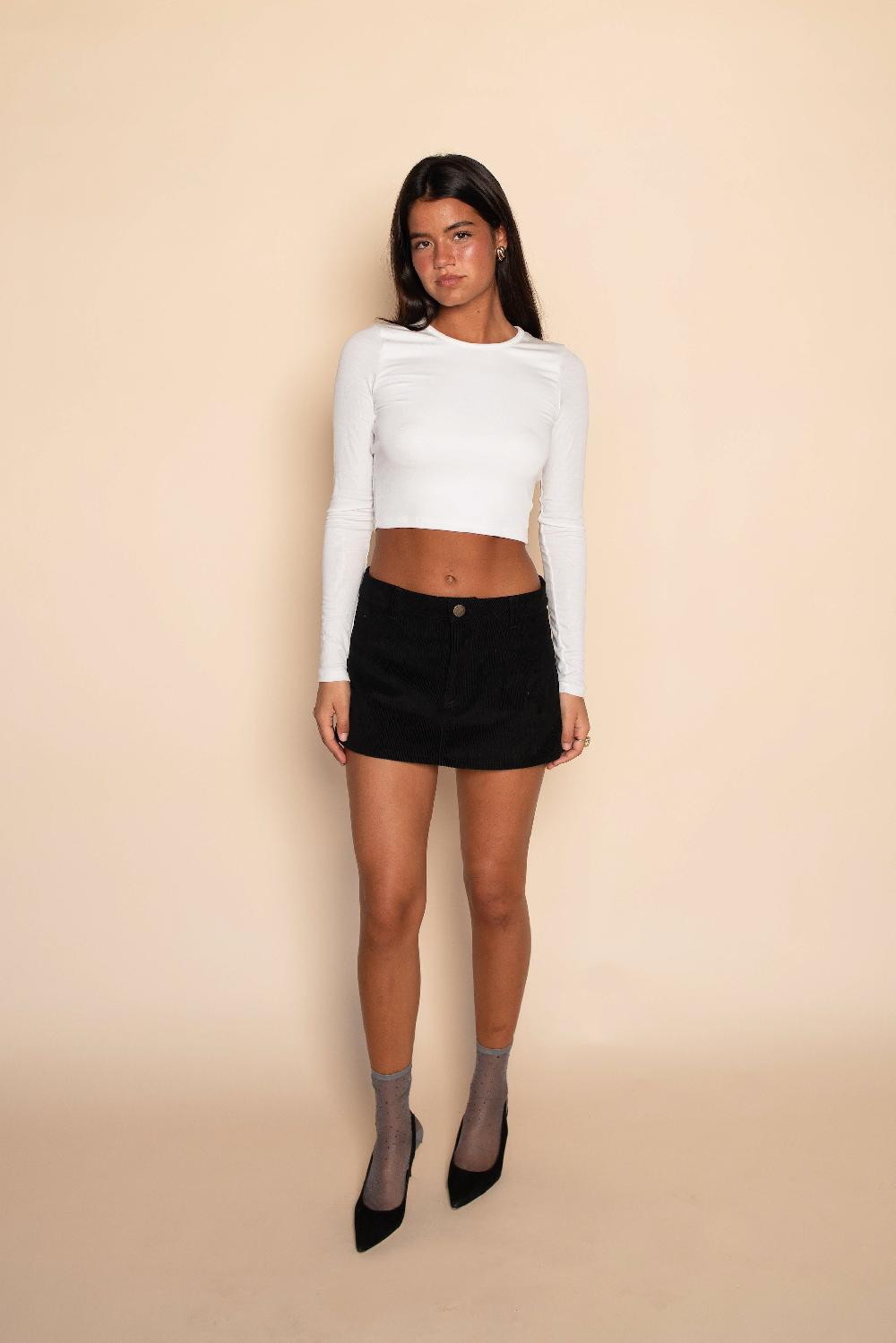 Skatïe Bianca Skort In Black Corduroy – SKATIE