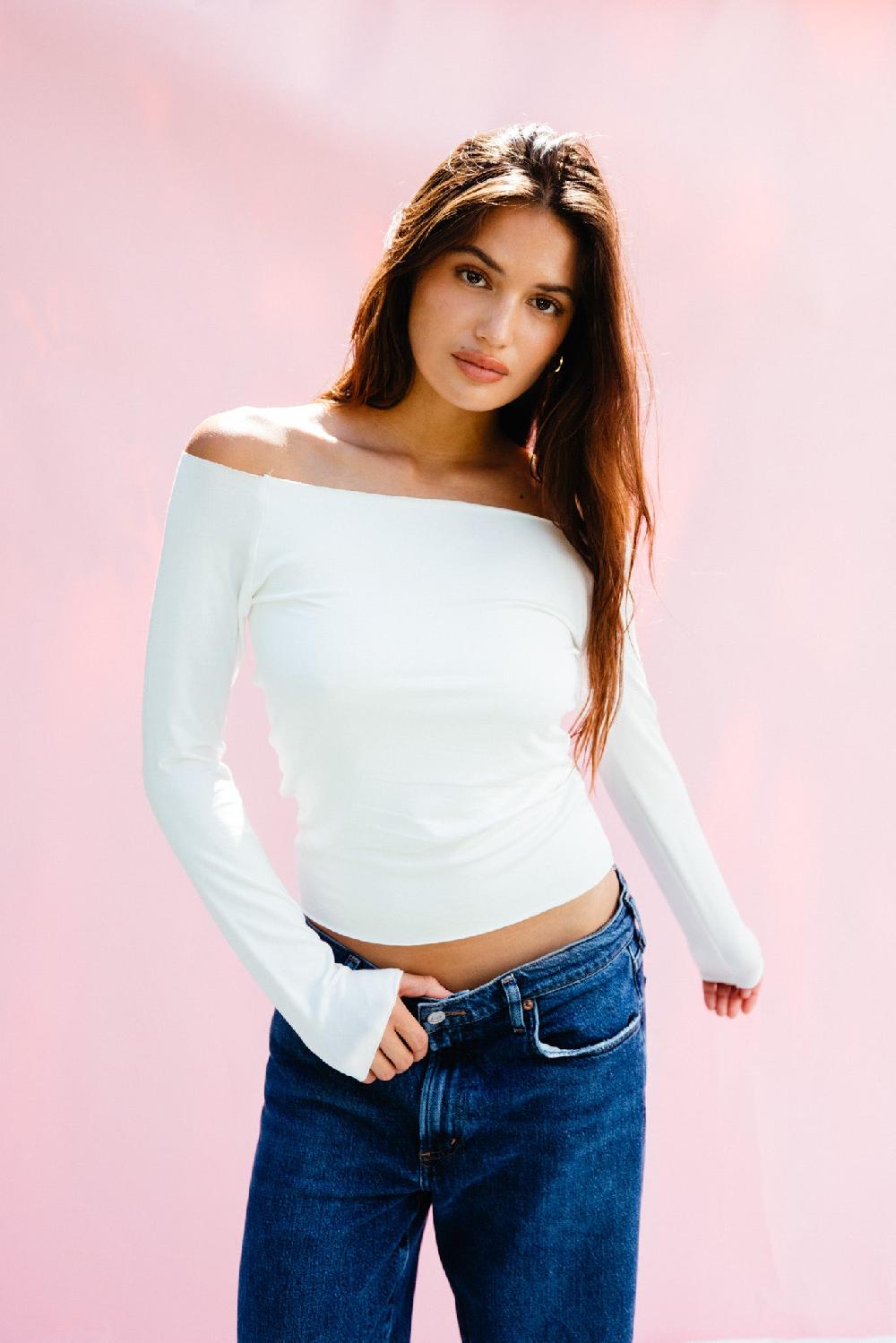 skatïe Brandy Top Jersey in White – SKATIE