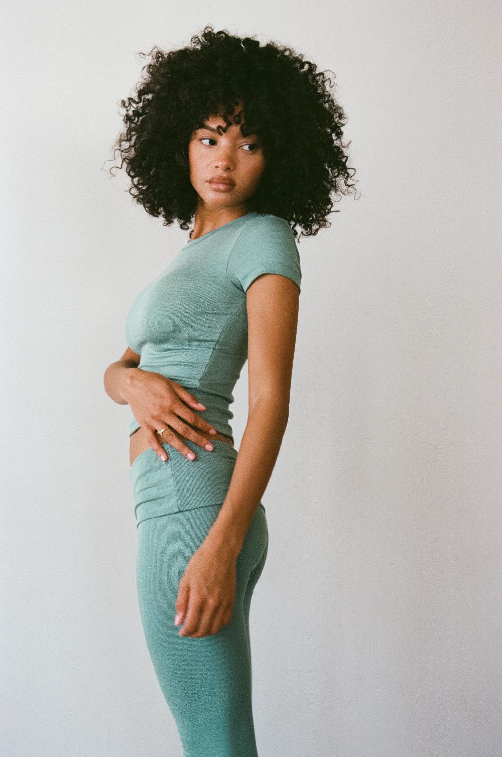 Skatïe Britney Pants Baby Ribbed In Sage – SKATIE