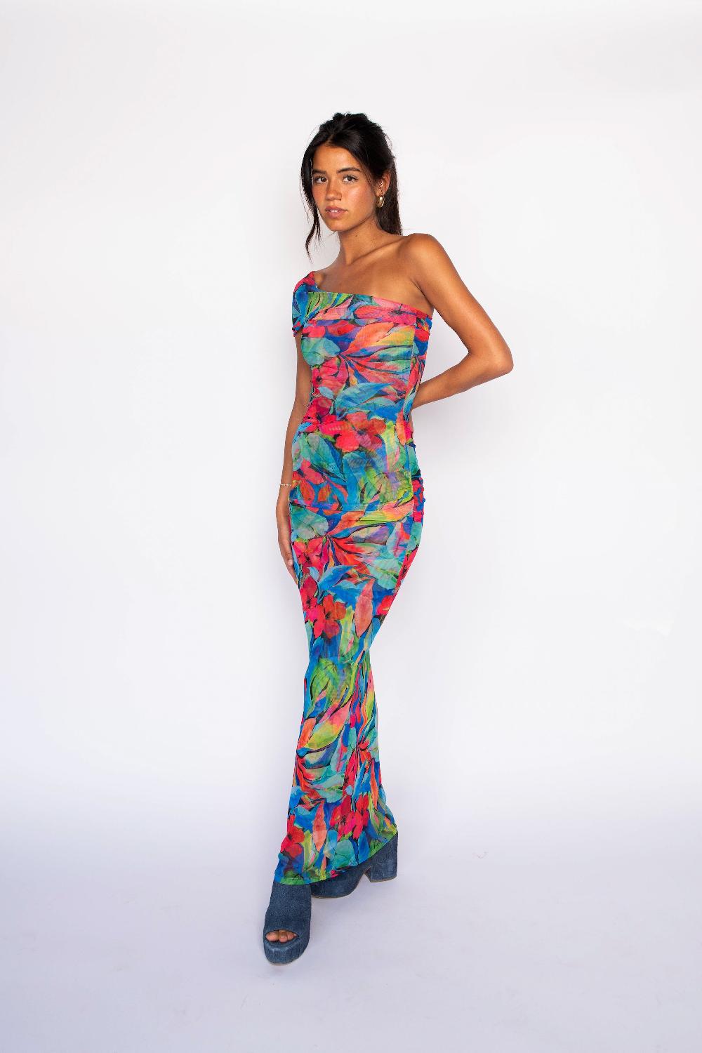 Skatïe Caroline Maxi Dress Mesh In Acapulco – SKATIE