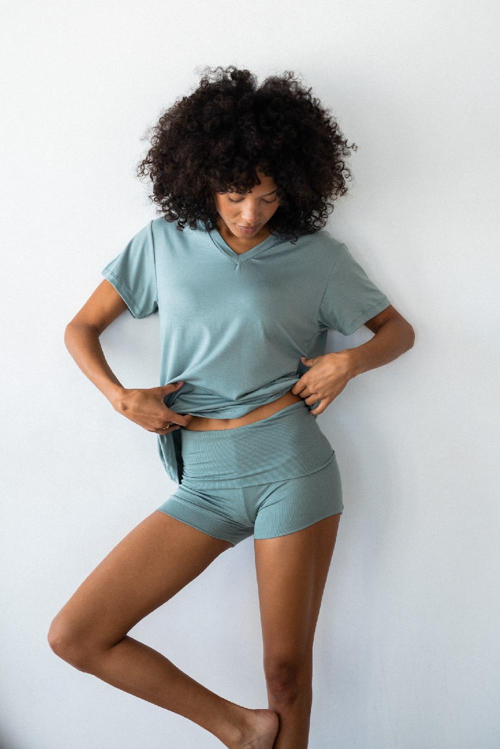 skatïe Cozy Short Baby Ribbed in Sage – SKATIE