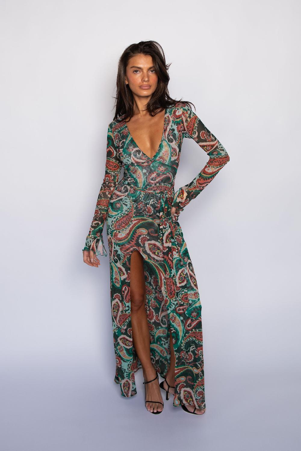 Skatïe Inez Maxi Dress Mesh In Valencia – SKATIE