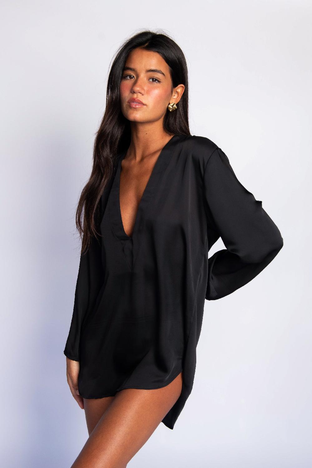 Skatïe Lily Tunic Satin In Black – SKATIE