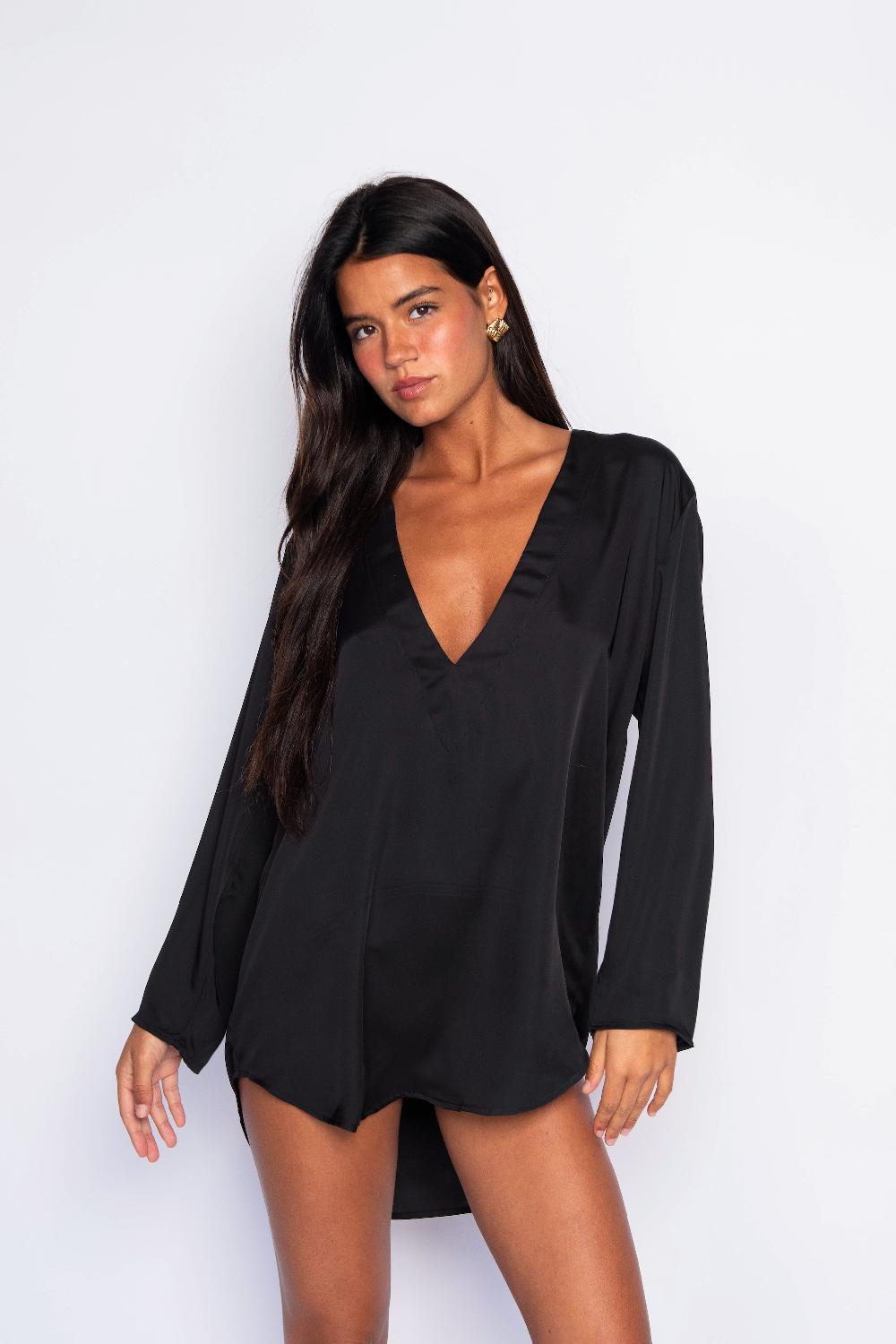 skatïe Lily Tunic Satin in Black – SKATIE