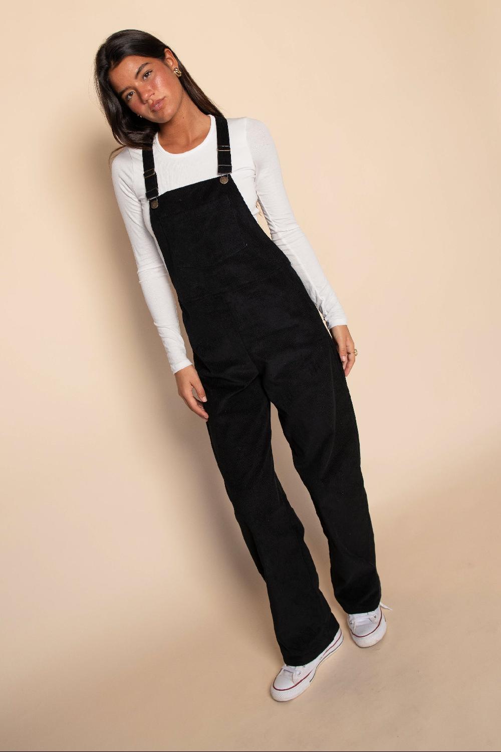 skatïe Meave Overalls in Black Corduroy – SKATIE