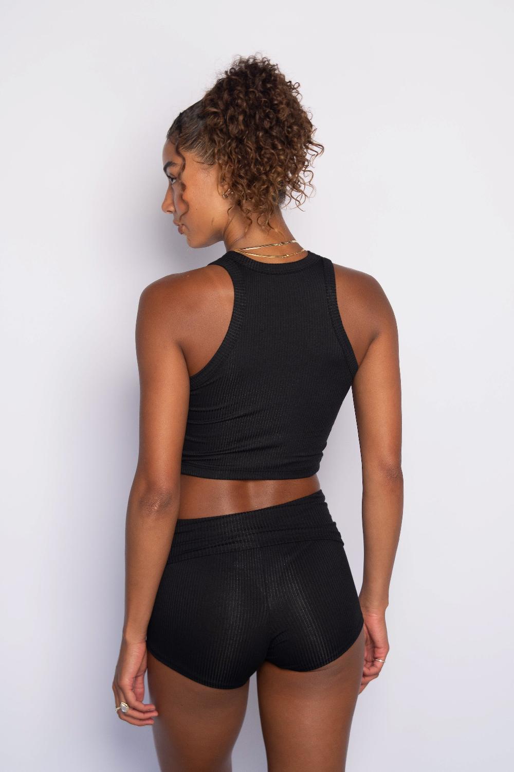 Skatïe Monica Crop Ribbed In Black – SKATIE
