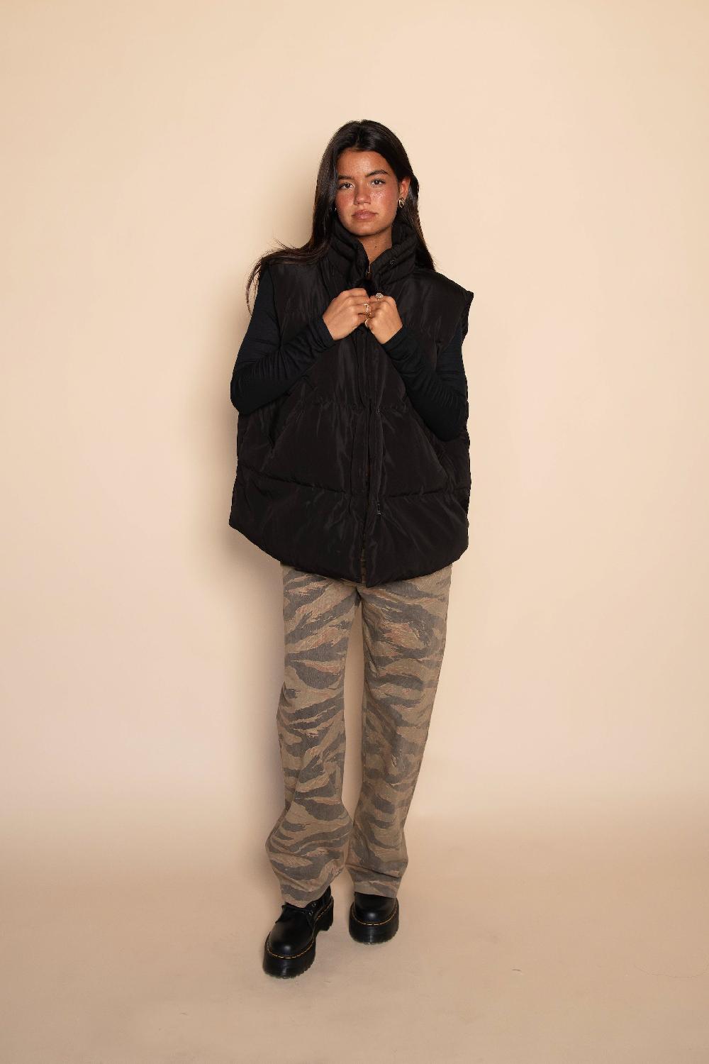 Skatïe Oversized Puffer Vest In Black – SKATIE