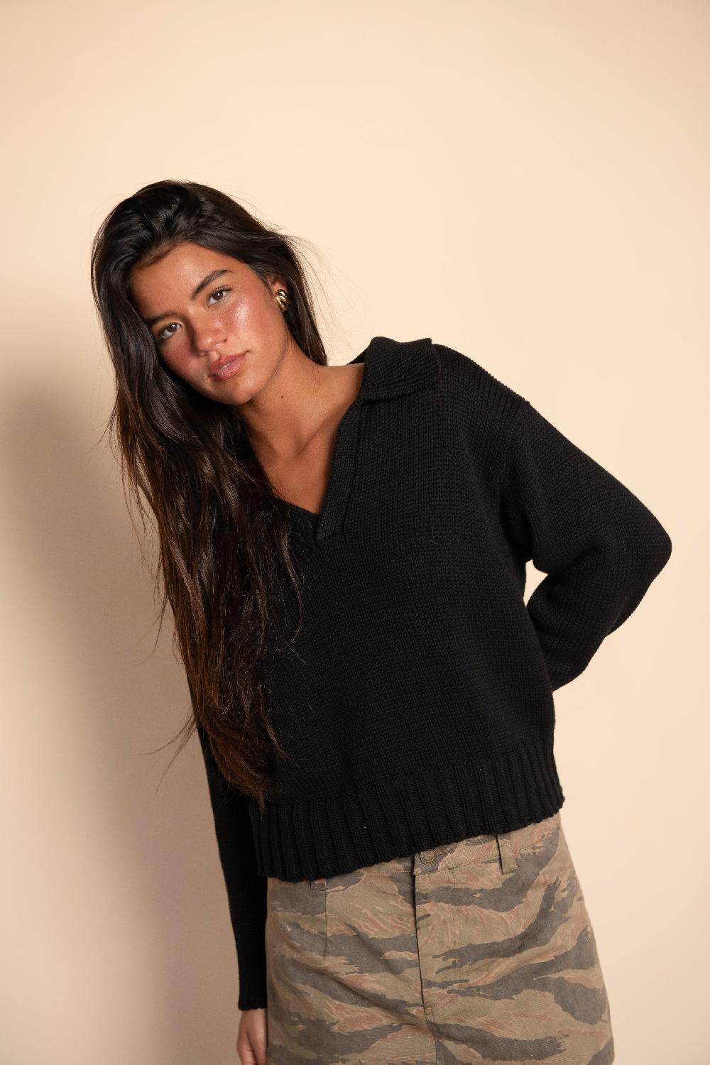 skatïe Preppy Sweater in Black – SKATIE