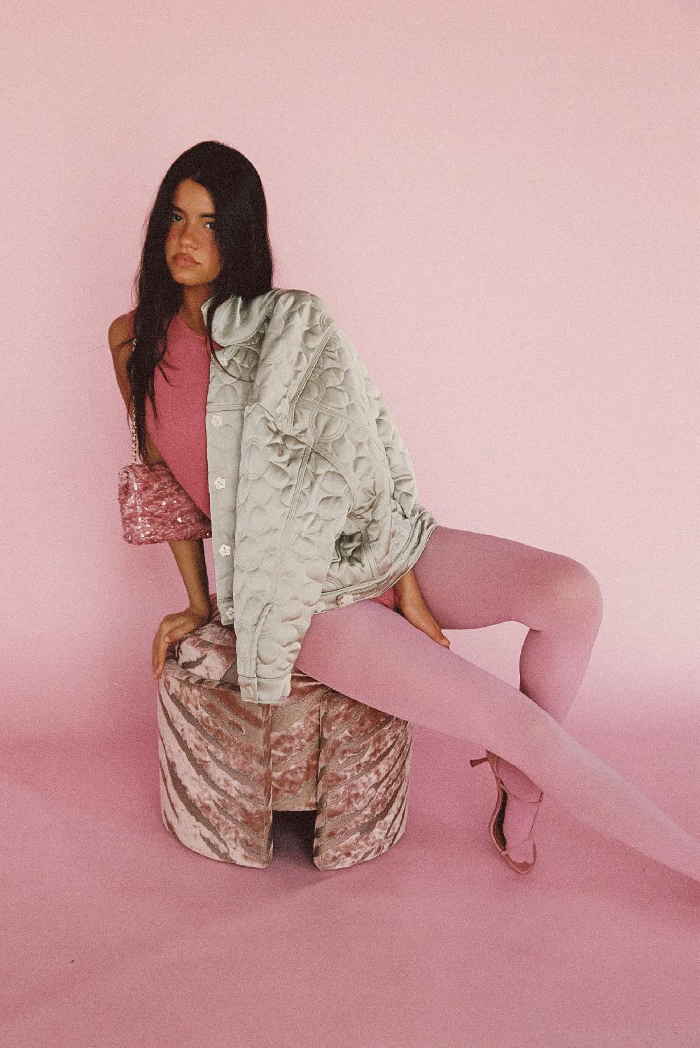 Skatïe Quilted Bomber Jacket In Daisy – SKATIE