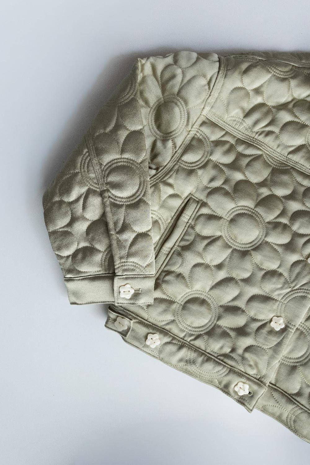 Skatïe Quilted Bomber Jacket In Daisy – SKATIE