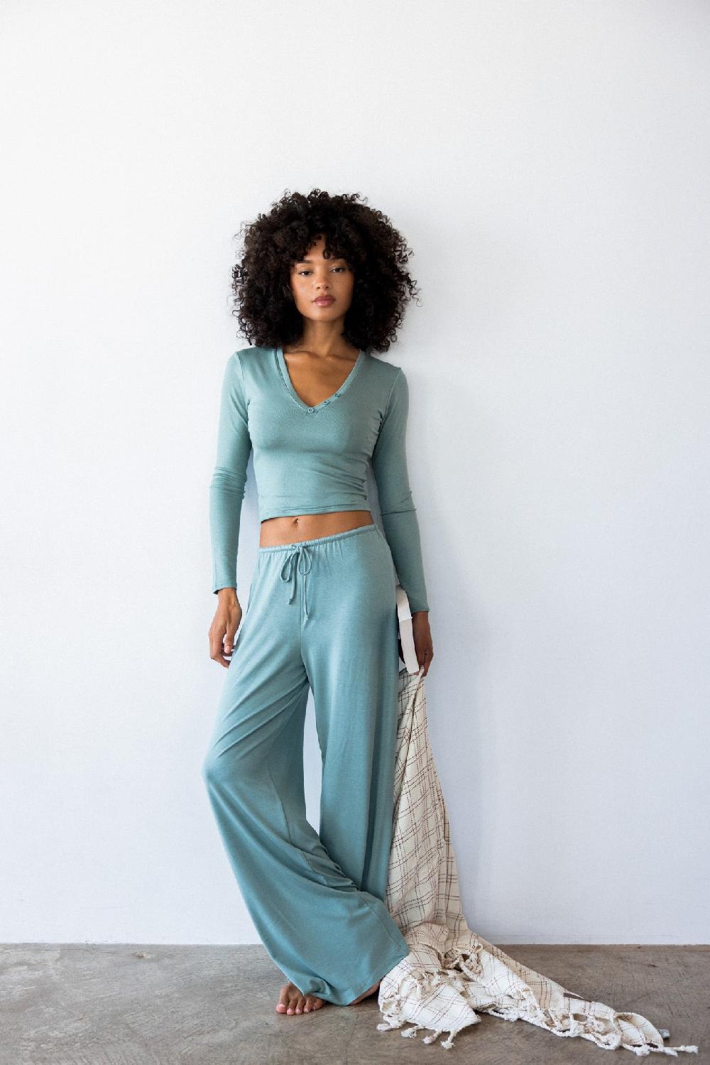 Skatïe Ritchie Pants Jersey In Sage – SKATIE