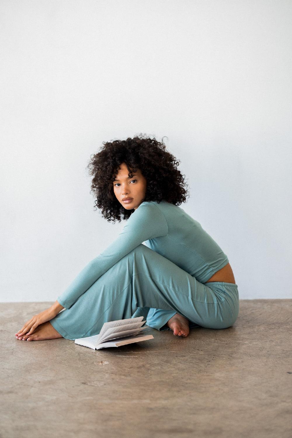 Skatïe Ritchie Pants Jersey In Sage – SKATIE