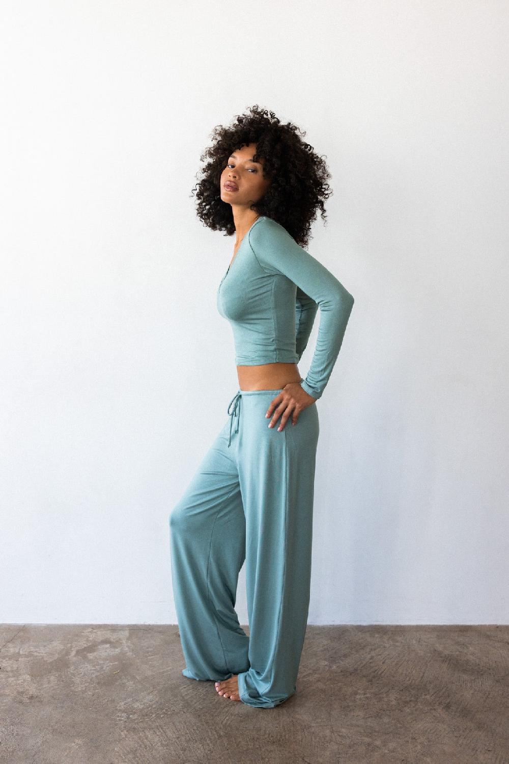 Skatïe Ritchie Pants Jersey In Sage – SKATIE