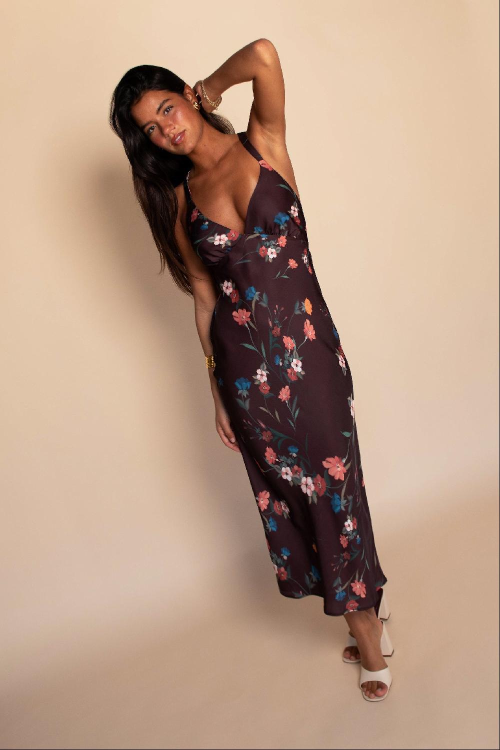 Skatïe Sabrina Midi Dress Satin In Valley – SKATIE