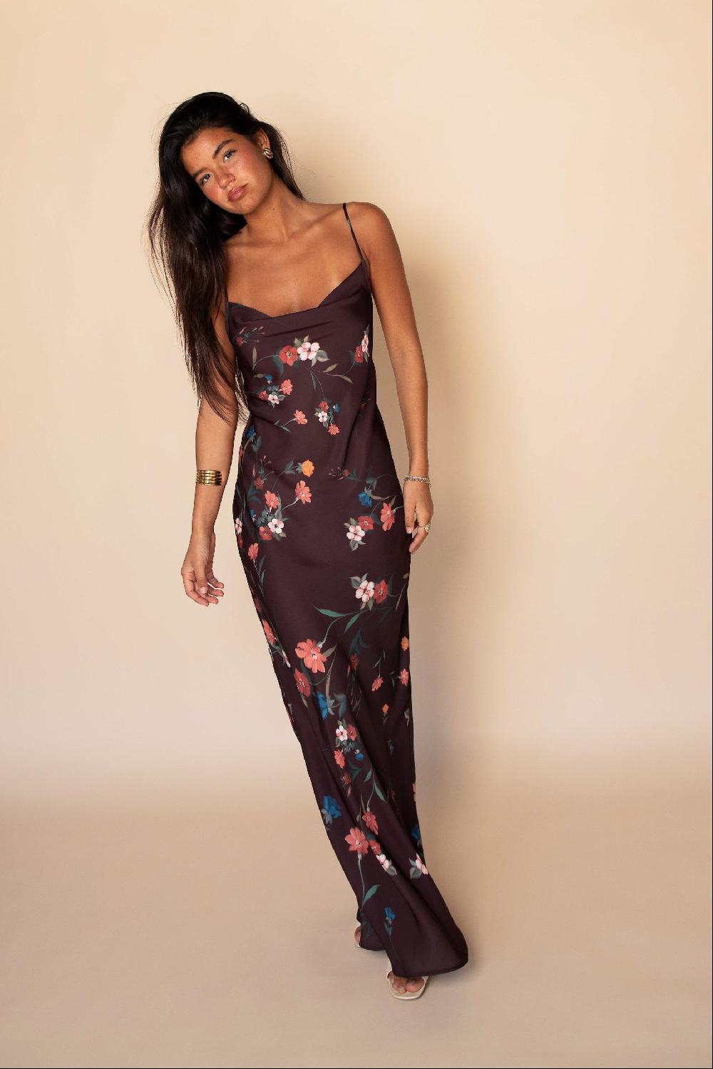 Skatïe Samantha Maxi Dress Satin In Valley – SKATIE