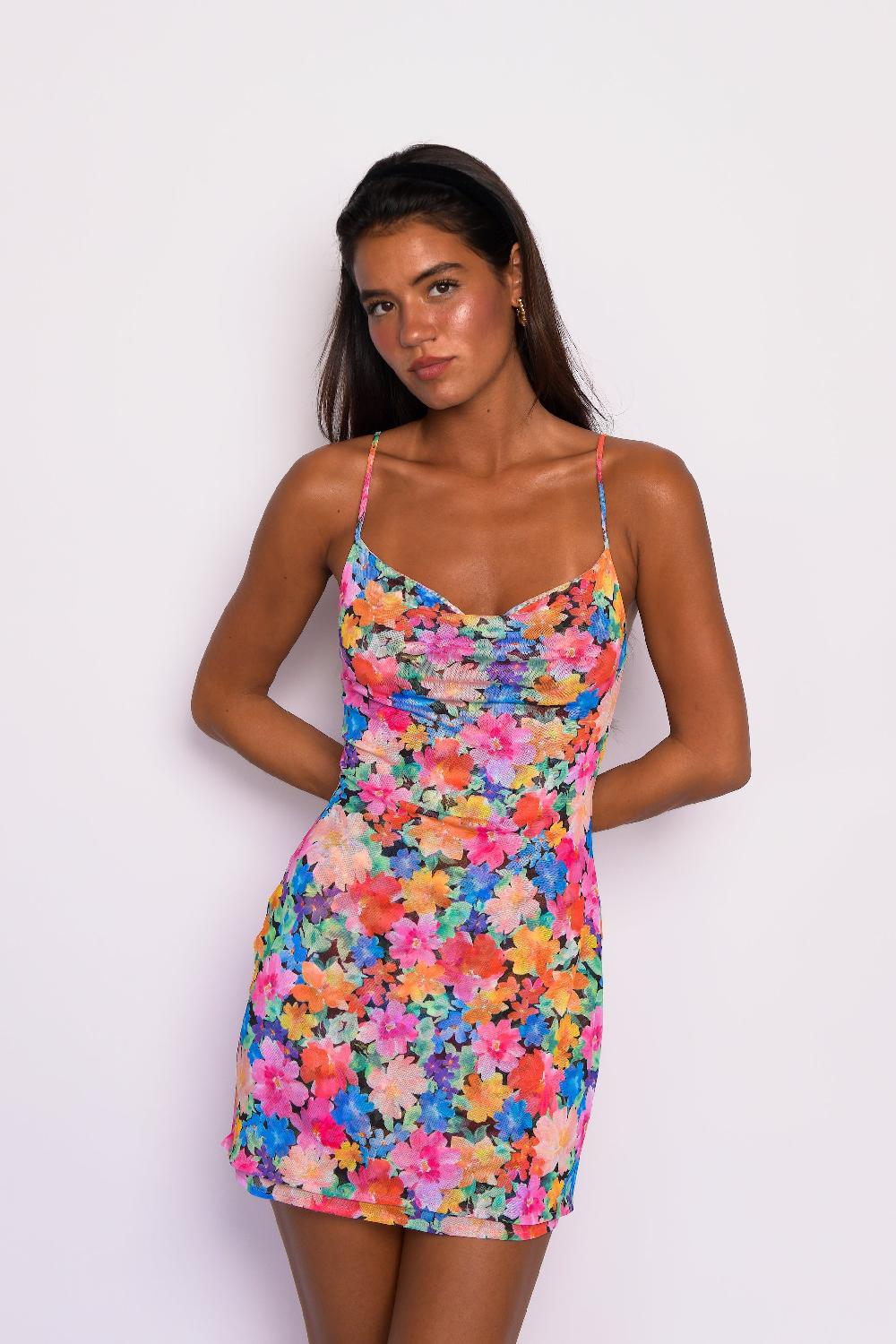 Skatïe Samantha Mini Dress Mesh In Marbella – SKATIE