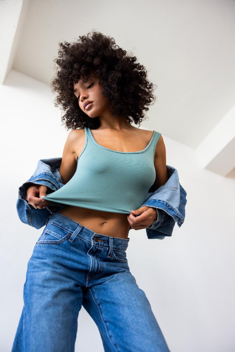 Skatïe Stephanie Tank Baby Ribbed In Sage – SKATIE