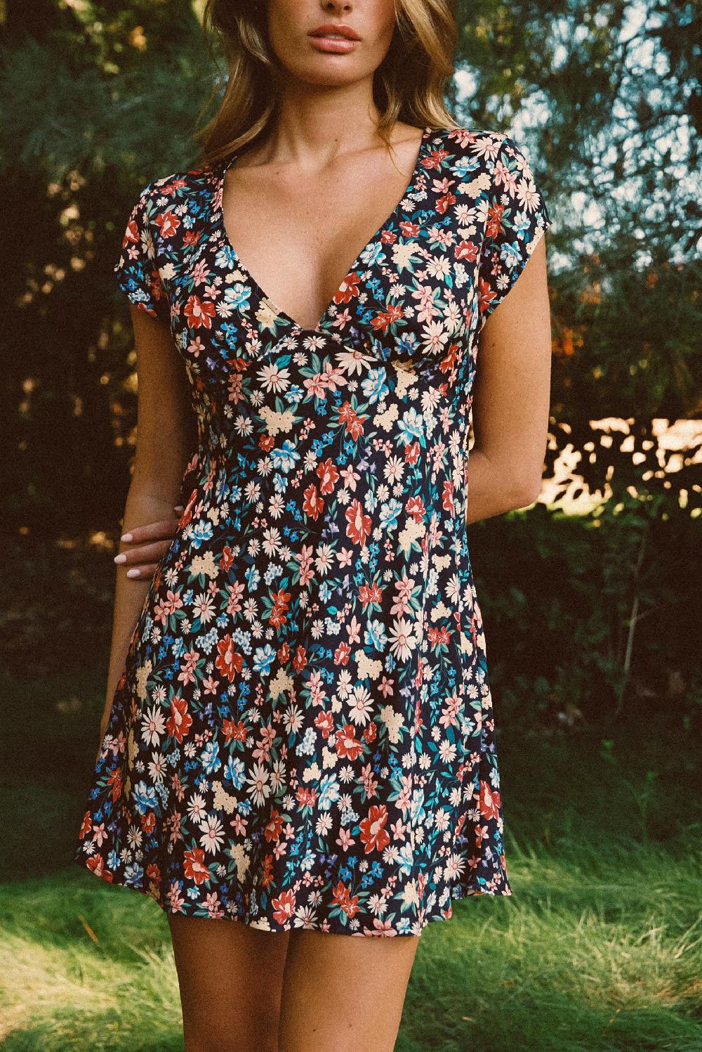 Skatïe Suki Short Sleeve Mini Dress Satin In Prairie – SKATIE