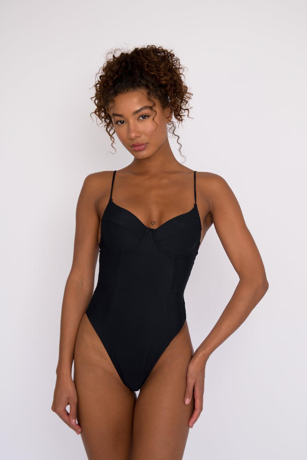 skatïe The Rachel One Piece Bathing Suit in Black – SKATIE