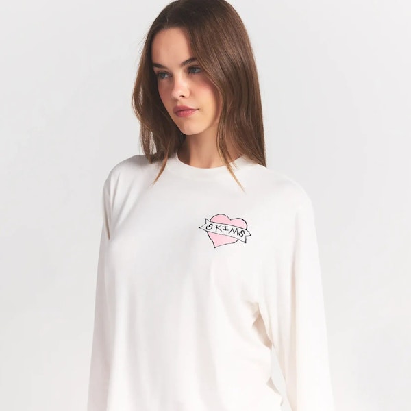 Skims BOYFRIEND LONG SLEEVE T-SHIRT AND SHORT BOXER SET