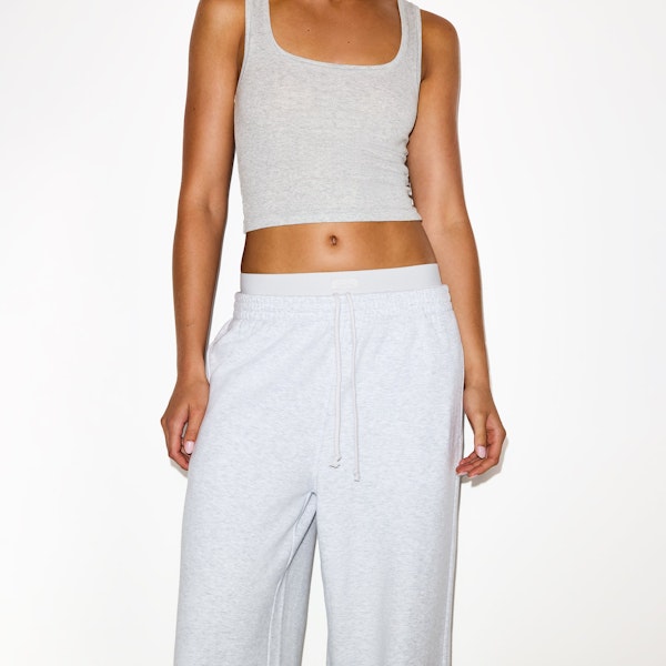 Skims COTTON FLEECE OVERSIZED DOUBLE WAISTBAND PANT