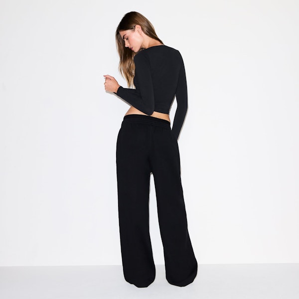 Skims COTTON FLEECE OVERSIZED DOUBLE WAISTBAND PANT