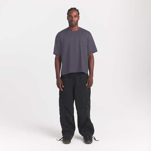 skims HEAVYWEIGHT COTTON MENS RELAXED CROPPED CREW NECK T-SHIRT