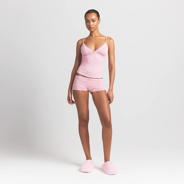 skims LIGHTWEIGHT COTTON LACE CAMI AND BOY SHORT SET