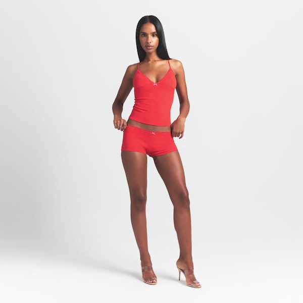 Skims LIGHTWEIGHT COTTON POINTELLE LACE CAMI AND BOY SHORT SET