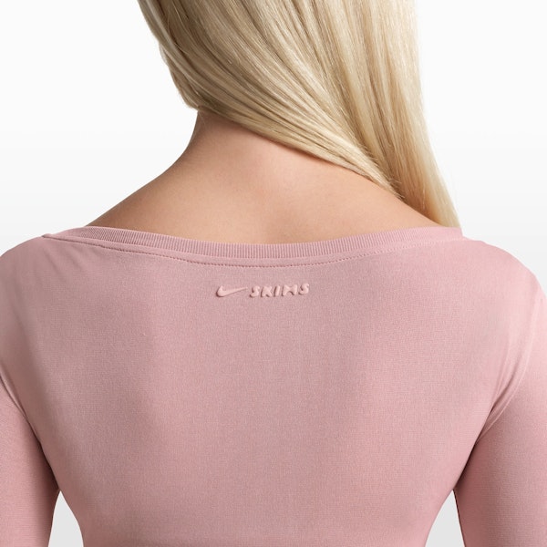 Skims NikeSKIMS STRETCH KNIT WRAP LONG SLEEVE CROPPED TOP