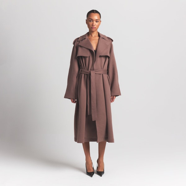 skims BOYFRIEND FLEECE OVERSIZED TRENCH COAT